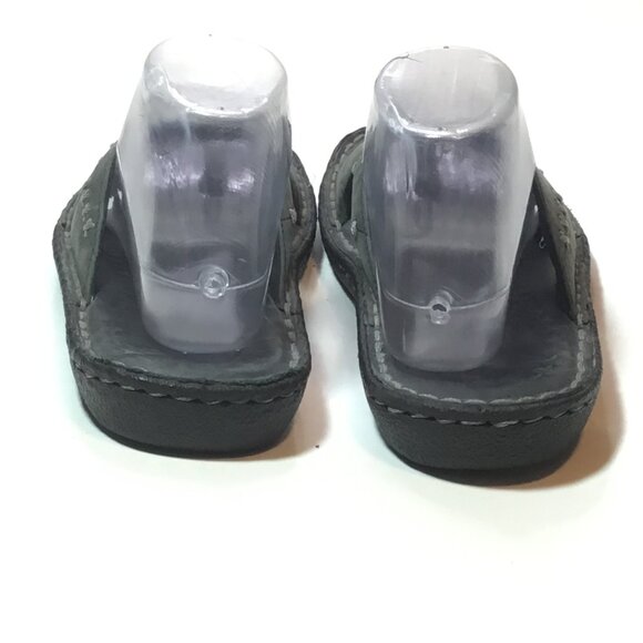 Keen Cush Olive Leather Open Toe Slide Sandal Women's Size 8 Leather Footbed - Picture 3 of 9